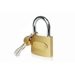 Замок навісний жовтий - (60x48x19мм), хрестоподібний ключ AURORA
