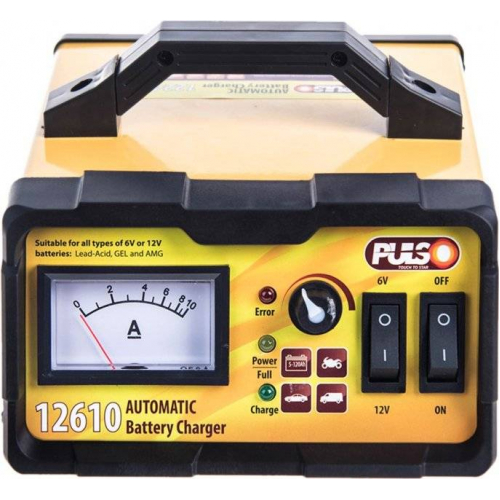 Зарядний пристрій PULSO BC-12610 6&12V/0-10A/10-120AHR/LED-Ампер./Імпульсне
