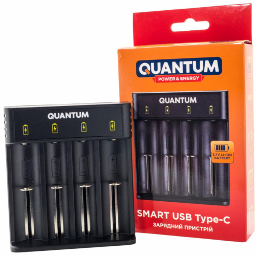 Зарядний пристрій Quantum QM-BC2040 для Li-ion 3.7V акум. 4-slot (USB)