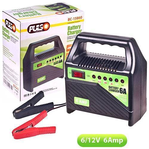 Зарядний пристрій PULSO BC-15860 6-12V/6A/15-80AHR/світлодіодн.індик.
