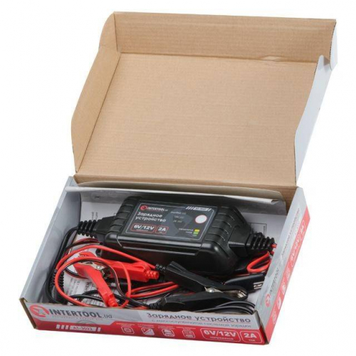 Зарядний пристрій 6, 12 В, 2 А, 230 В, для акумуляторів 1.2-60 Аг INTERTOOL AT-3022