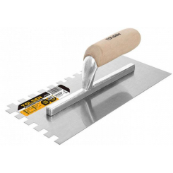 Затирання сталева 280х120 мм зуб 10мм дерев'яна ручка