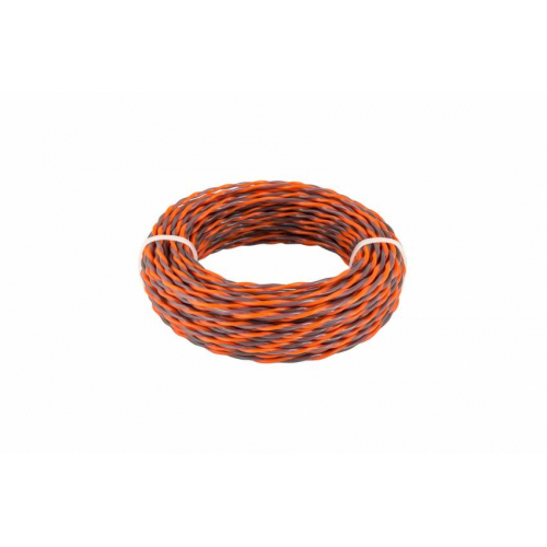 Жилка для тримера безшумна MASTERTOOL SPIRAL 2.70 мм 15 м двоколірна 19-1627