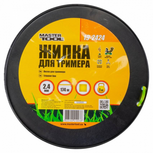 Жилка для тріммера MASTERTOOL 2.40 мм 174 м 1 кг "квадрат" 19-2424