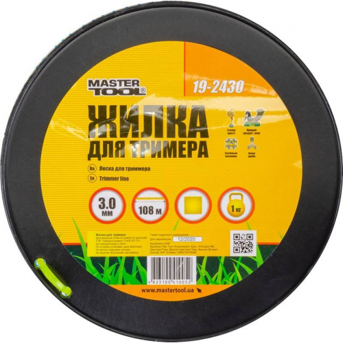 Жилка для тріммера MASTERTOOL 3.00 мм 108 м 1 кг "квадрат" 19-2430