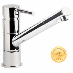 Змішувач HF Ø35 для кухні вилив прямої 210мм на шпильці AQUATICA HF-2B217C (9705100)