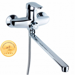 Змішувач HM Ø40 для ванни гусак прямий 350мм дивертор вбудований картриджний AQUATICA