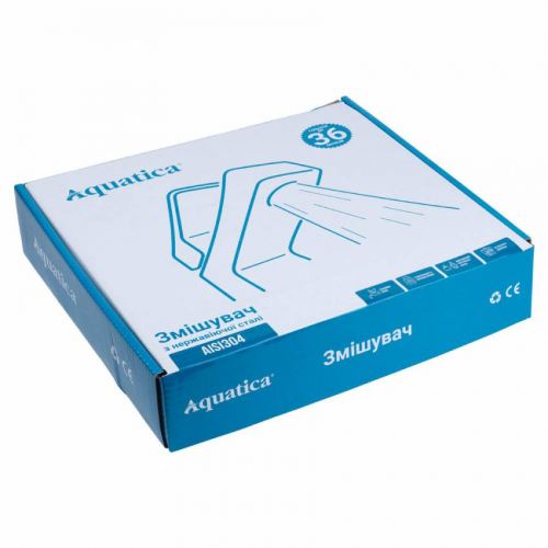 Змішувач KT Ø35 для литої раковини на гайці SS AQUATICA (KT-1A170P)