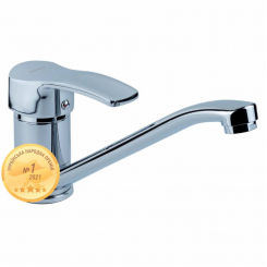 Змішувач MD Ø40 для кухні гусак прямий 250мм на гайці AQUATICA (MD-1B241C)