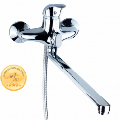 Змішувач NK Ø40 для ванни гусак прямий 350мм дивертор вбудований картриджний AQUATICA (NK-2C232C)