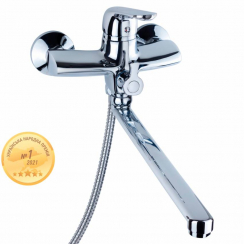 Змішувач NM Ø40 для ванни гусак прямий 350мм дивертор вбудований картриджний AQUATICA (NM-2C234C)