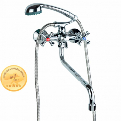 Змішувач PL 1/2" для ванни гуска вигнутий дивертор AQUATICA (PL-5C455C)