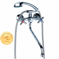 Змішувач PM 1/2" для ванни гуска вигнутий дивертор вбудований картриджний AQUATICA (PM-2C457C)