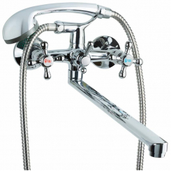 Змішувач VD 1/2" для ванни гусак прямий 350мм дивертор вбудований шаровий TAU (VD-5C261C)