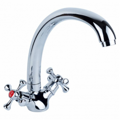 Змішувач VN 1/2" для кухні гуска вухо на гайці TAU (VN-4B460C)