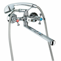 Змішувач VN 1/2" для ванни гусак прямий 350мм дивертор вбудований картриджний TAU (VN-2C260C)