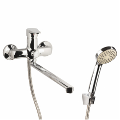 Змішувач s31 Ø35 для ванни вилив прямий 350мм дивертор вбудований картриджний AQUATICA (9731220)