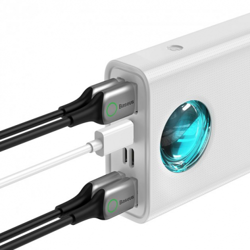 Зовнішній акумулятор Baseus Amblight Digital Display Quick Charge 65W 30000mAh Білий (PPLG-A02)