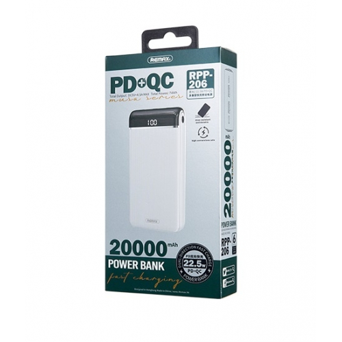 Зовнішній акумулятор Remax Musa II 22.5W QC+PD 20000mAh Білий (RPP-206)