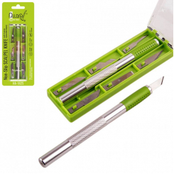 Alloid. Ніж-скальпель для вирізування зі змінними лезами, сталь SK5 (6шт) (НА-1825)