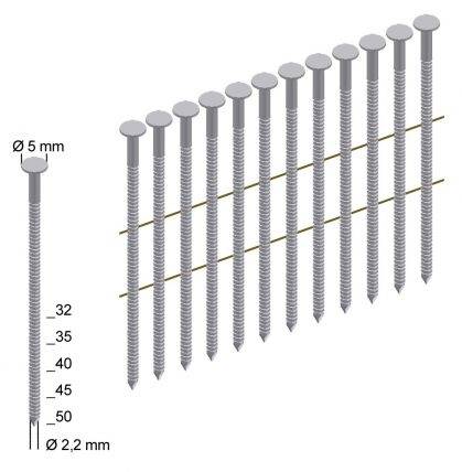 цвях PREBENA гвинтовий в бобіні CNW 3,1/90 мм